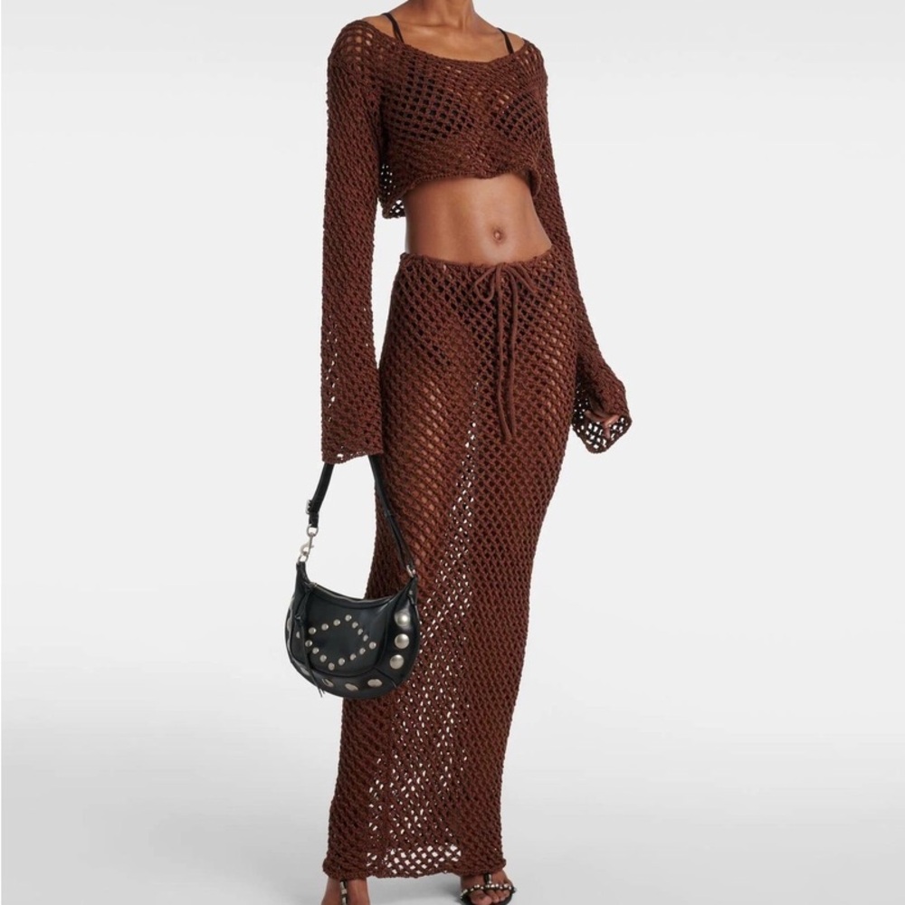 Bananhot Magen knitted cotton-blend maxi skirt xs/s